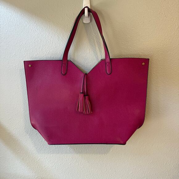 Neiman Marcus Pink Tote Bag Tassels - Picture 2 of 8